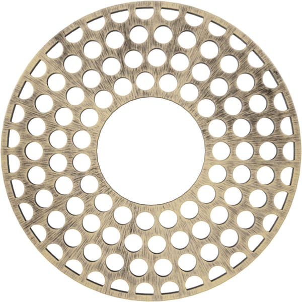 Ekena Millwork Fink Architectural Grade PVC Pierced Ceiling Medallion, Antiqued Pale Gold, 30"OD x 10 7/8"ID x 1"P CMPP30FFAPG - main